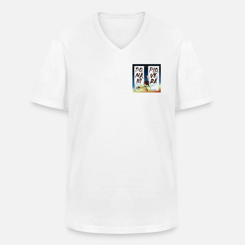 Morgen wird es regnen - Männer-T-Shirt mit V-Ausschnitt - Weiß