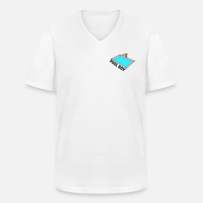 Pool Boy - Pool Junge - Design - Männer-T-Shirt mit V-Ausschnitt - Weiß