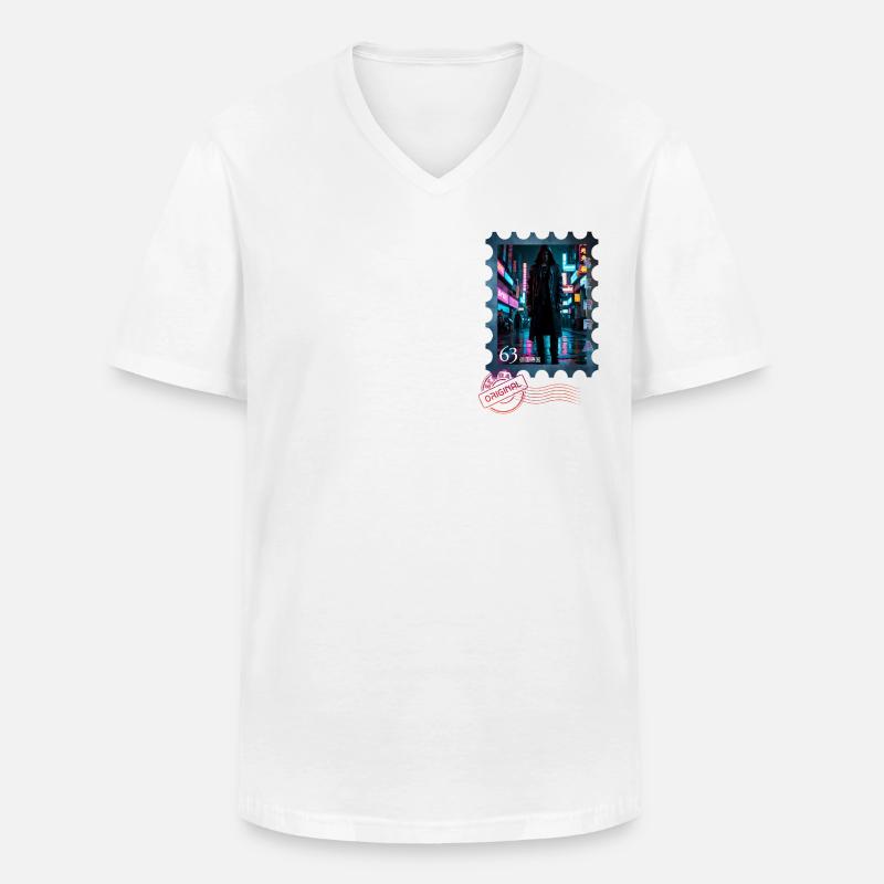 SERRA Future Stamp - Männer-T-Shirt mit V-Ausschnitt - Weiß