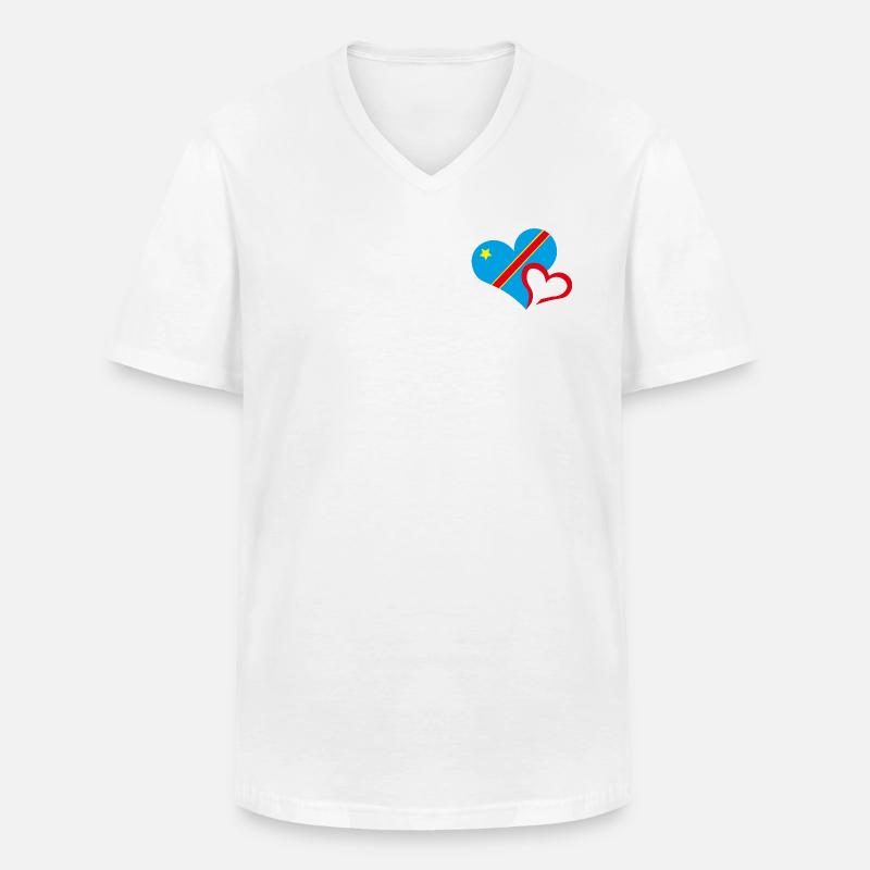 Kongo, ich liebe Kongo - Männer-T-Shirt mit V-Ausschnitt - Weiß