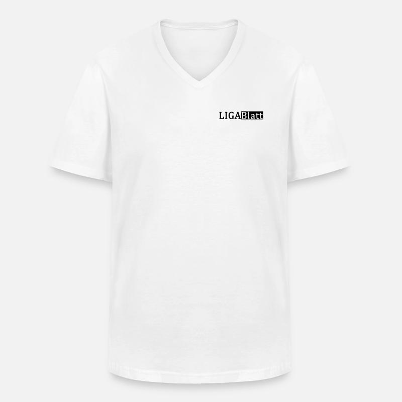 LIGABlatt® classic - Männer-T-Shirt mit V-Ausschnitt - Weiß