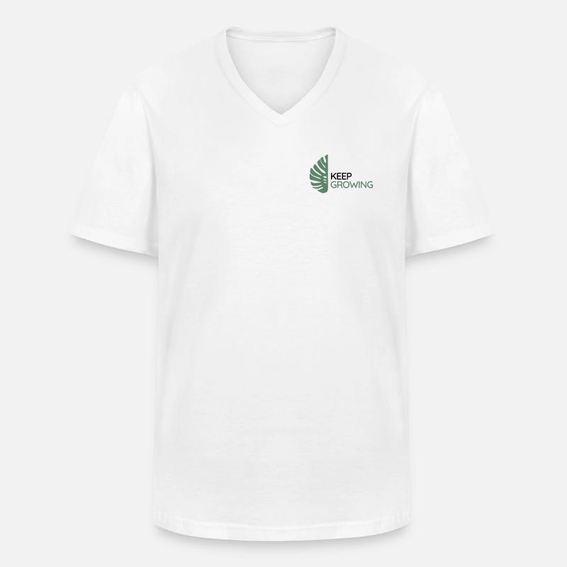 Monstera – Weiter wachsen - Männer-T-Shirt mit V-Ausschnitt - Weiß