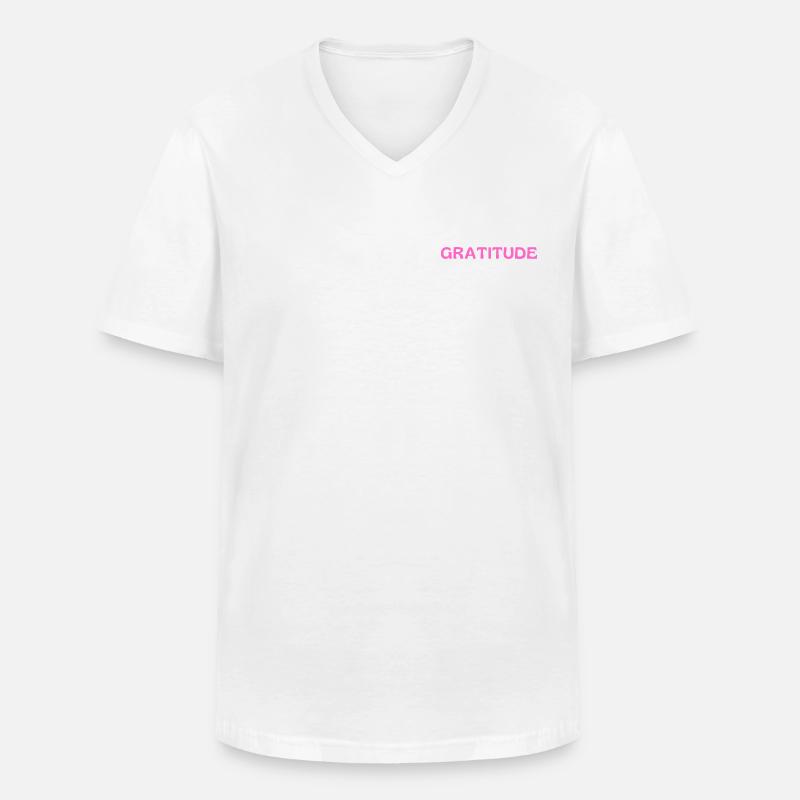 Gratitude - Männer-T-Shirt mit V-Ausschnitt - Weiß