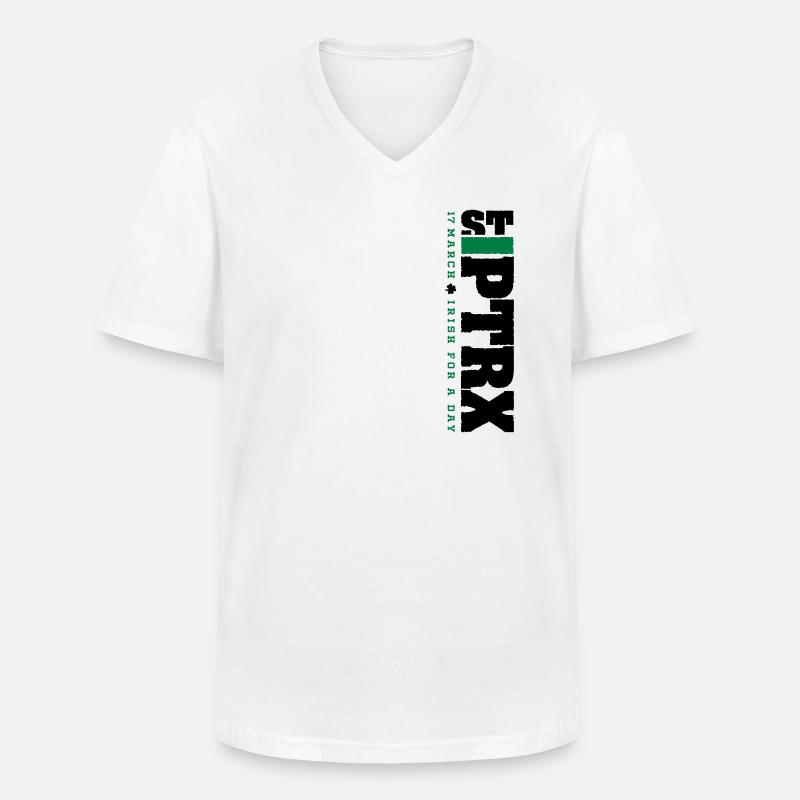 St PTRX - Männer-T-Shirt mit V-Ausschnitt - Weiß