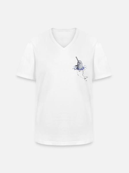 Baiji - Men's V-Neck T-Shirt - white
