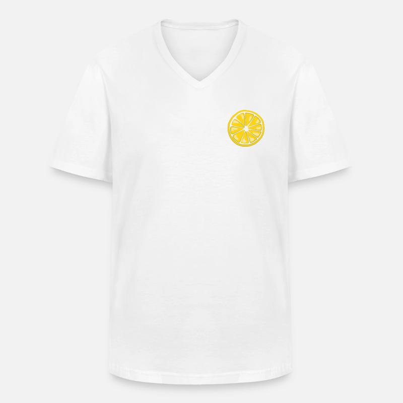 Früchtchen - Zitrone - Männer-T-Shirt mit V-Ausschnitt - Weiß