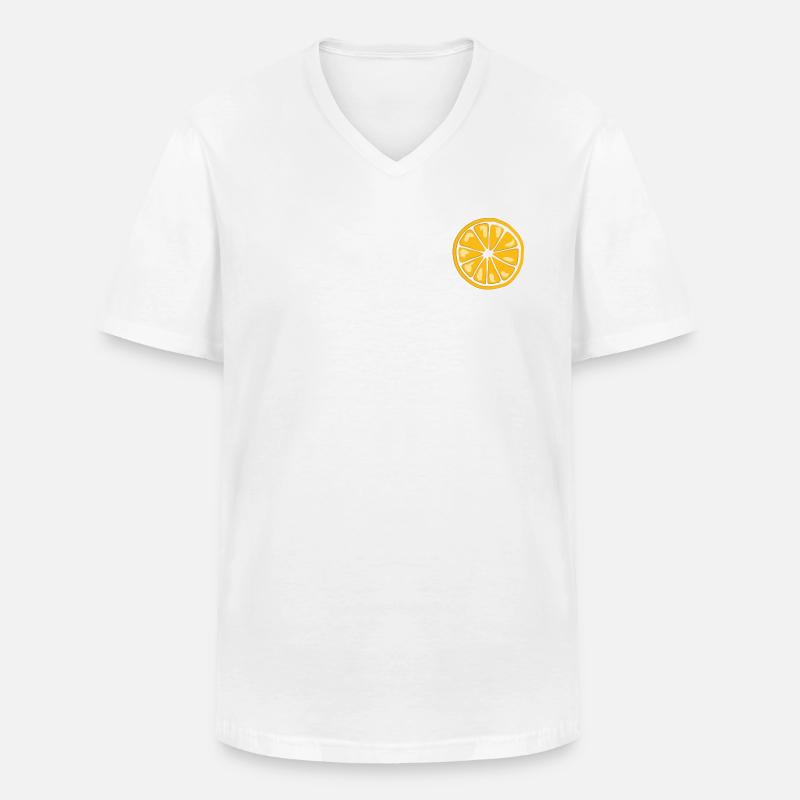 Früchtchen - Orange - Männer-T-Shirt mit V-Ausschnitt - Weiß