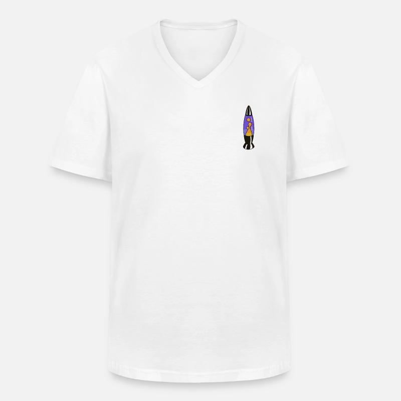Lava Lampe Retro – Psychedelic Design - Männer-T-Shirt mit V-Ausschnitt - Weiß