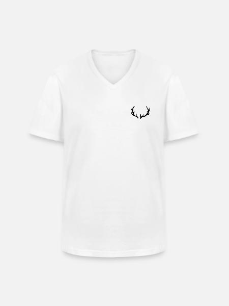 Antlers deer hunting forest - Men's V-Neck T-Shirt - white