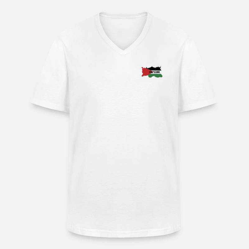 Palästina - Männer-T-Shirt mit V-Ausschnitt - Weiß
