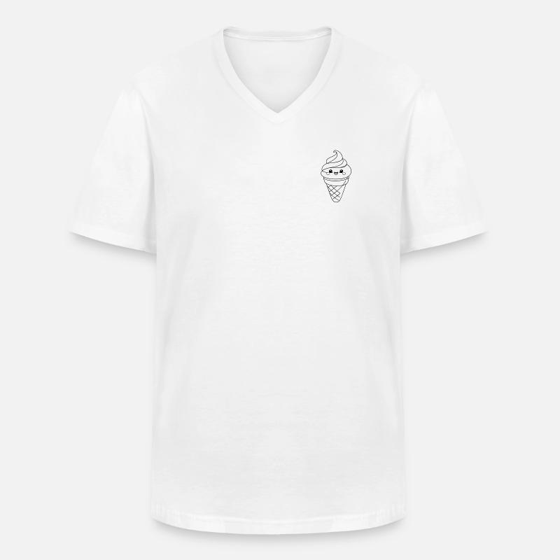 Softeis Eiscreme Icon Minimal Statement - Männer-T-Shirt mit V-Ausschnitt - Weiß