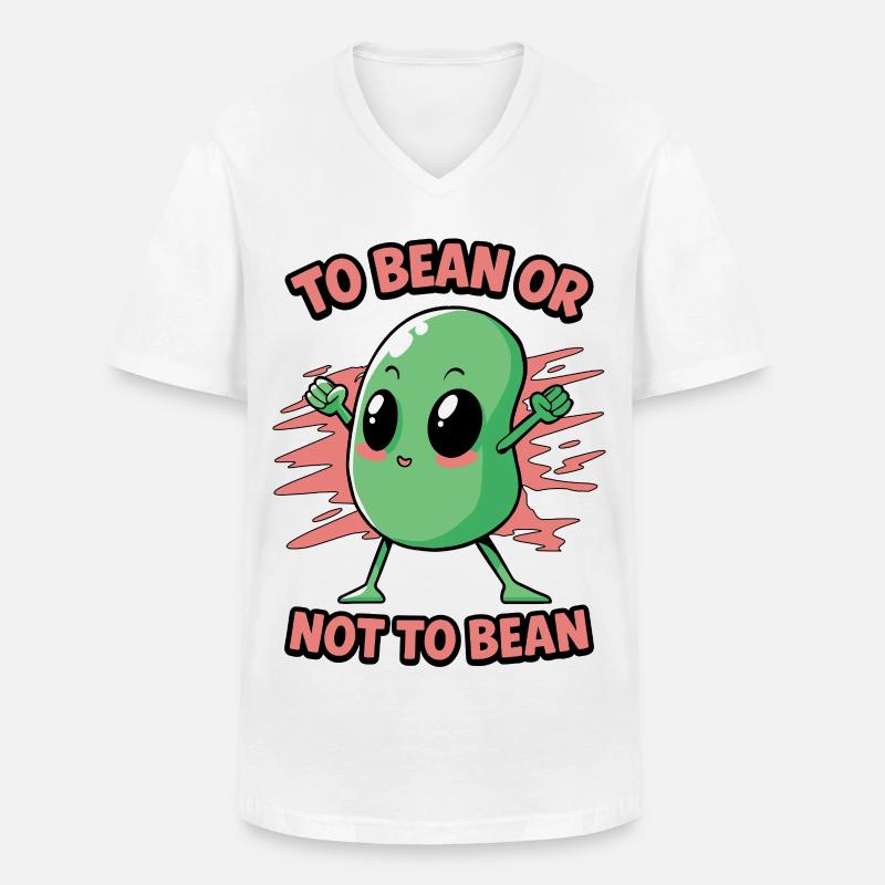 Bohne oder nicht Bohne - Männer-T-Shirt mit V-Ausschnitt - Weiß