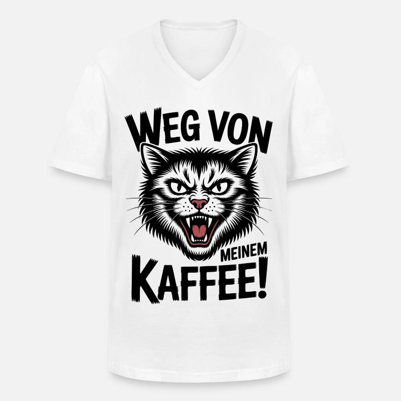 Weg Von Kaffee - Männer-T-Shirt mit V-Ausschnitt - Weiß