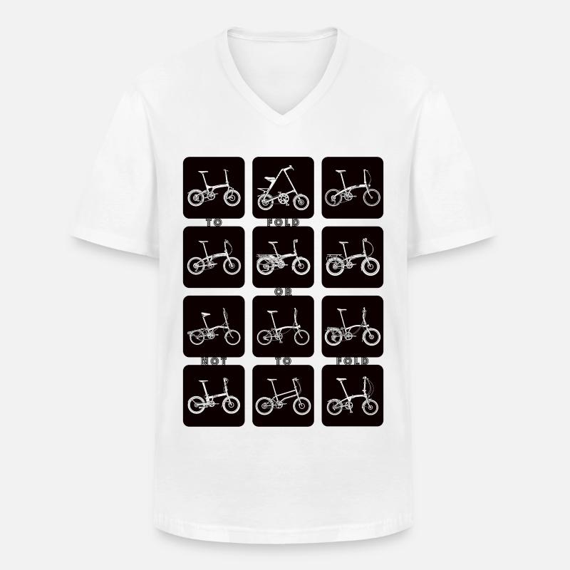 FALTEN ODER NICHT FALTEN - Männer-T-Shirt mit V-Ausschnitt - Weiß