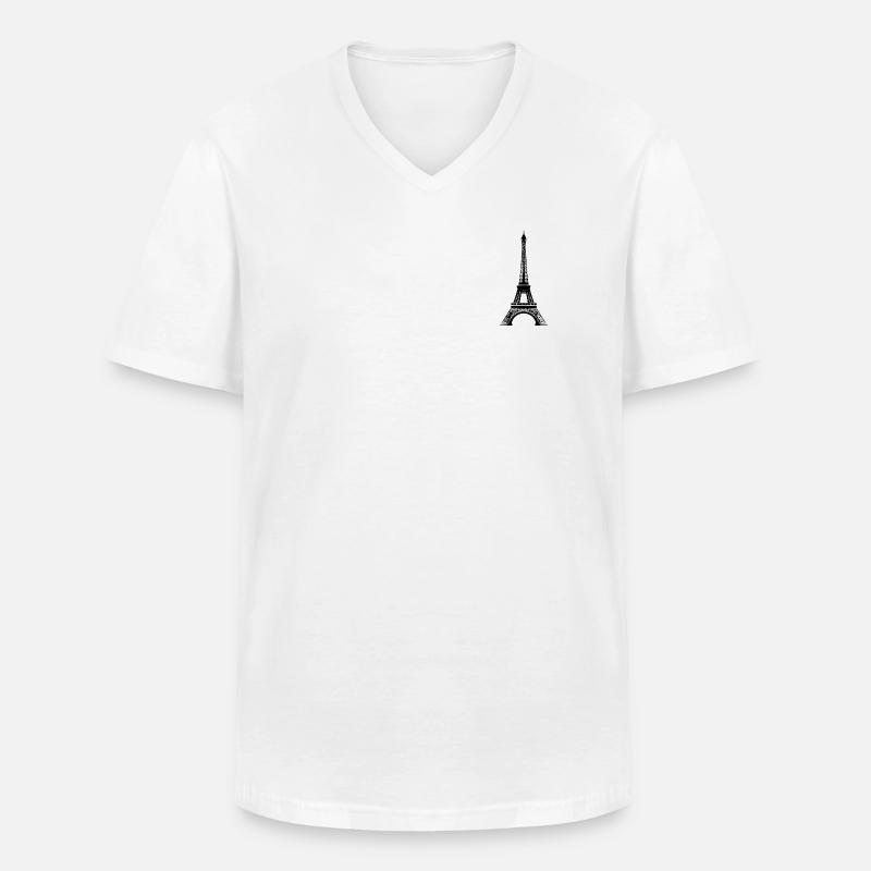Eiffelturm - Männer-T-Shirt mit V-Ausschnitt - Weiß