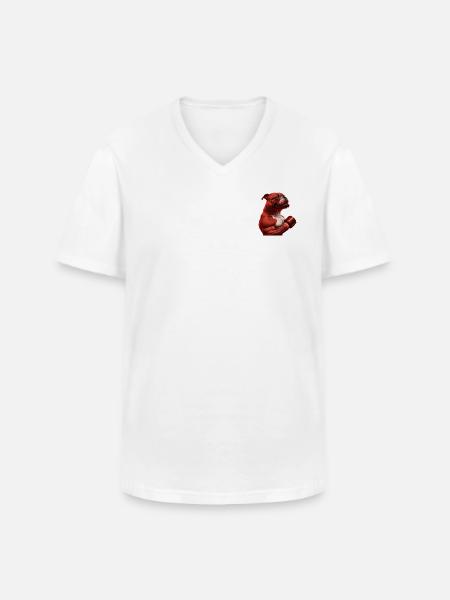 Muscledog - Men's V-Neck T-Shirt - white