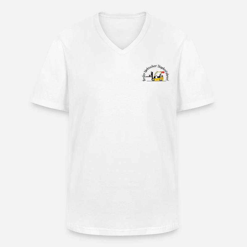 Staplerfahrer bester türkischer Staplerfahrer - Männer-T-Shirt mit V-Ausschnitt - Weiß