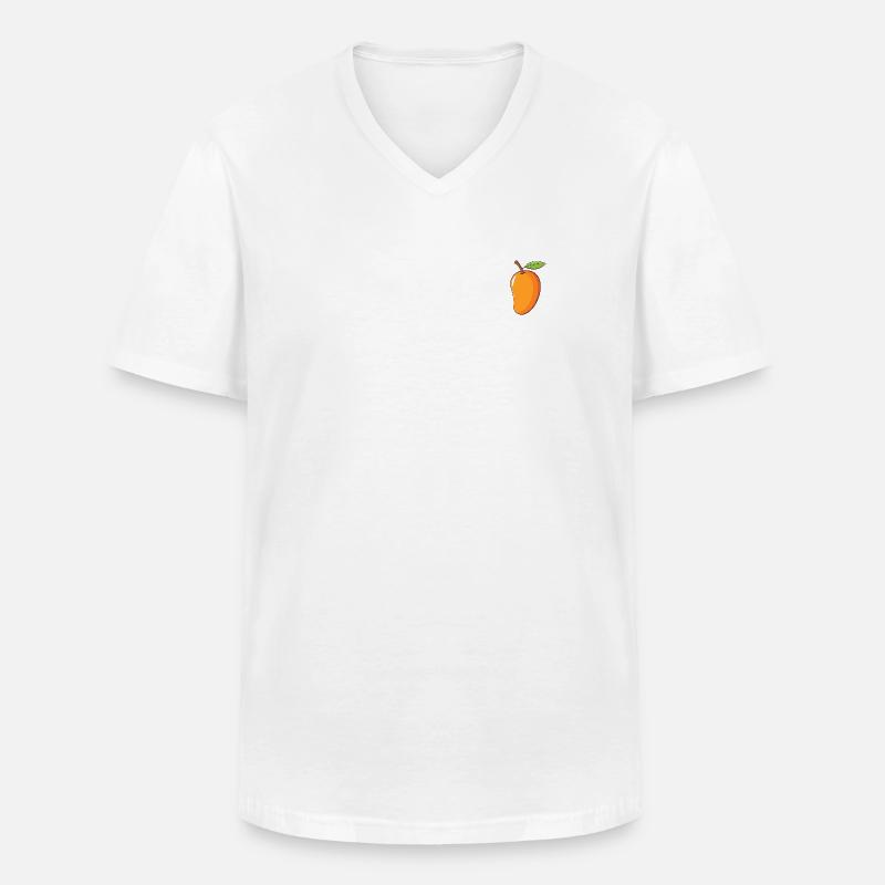 Mango 🥭 - Männer-T-Shirt mit V-Ausschnitt - Weiß