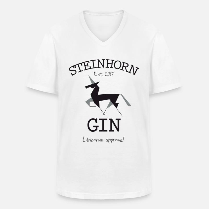 Steinhorn Gin - Est. 2017 - Männer-T-Shirt mit V-Ausschnitt - Weiß