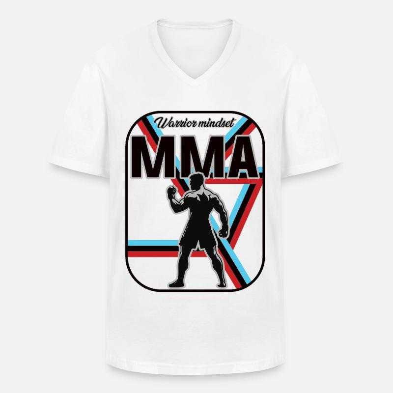 MMA Design – Warrior Mindset - Männer-T-Shirt mit V-Ausschnitt - Weiß