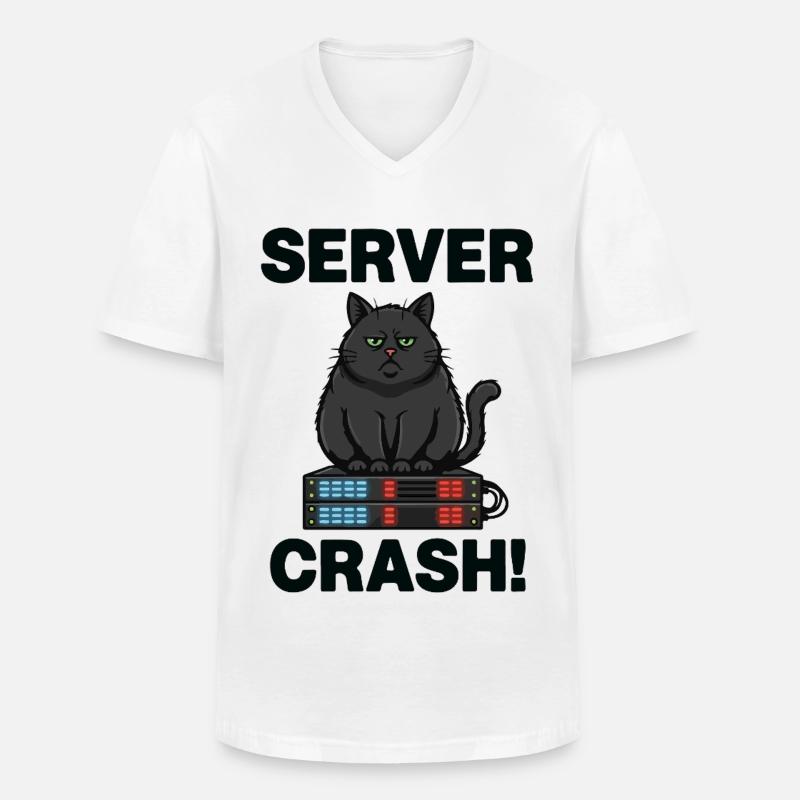 Serverabsturz Chat-Computer-Humor - Männer-T-Shirt mit V-Ausschnitt - Weiß