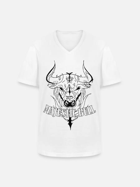 Majestic Bull - Men's V-Neck T-Shirt - white