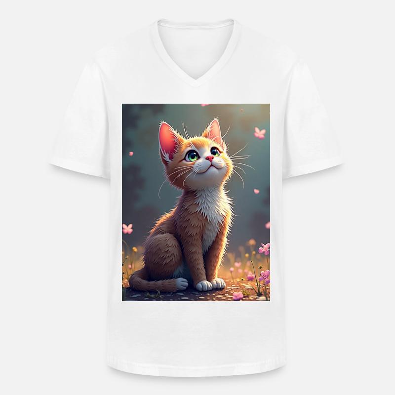 chaton_mignon - Männer-T-Shirt mit V-Ausschnitt - Weiß