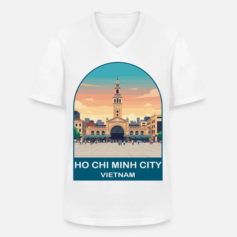 CTY02064 - Männer-T-Shirt mit V-Ausschnitt - Weiß