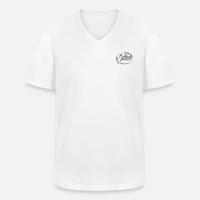 Mathieu - Männer-T-Shirt mit V-Ausschnitt - Weiß