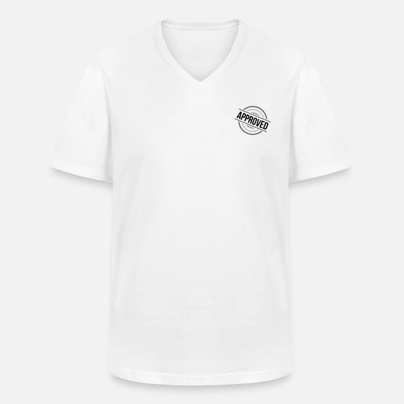 Approved Stempel - Männer-T-Shirt mit V-Ausschnitt - Weiß