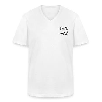 Confetti in Heart - Men's V-Neck T-Shirt - white - Front - AI Model Male 185 light (185cm)