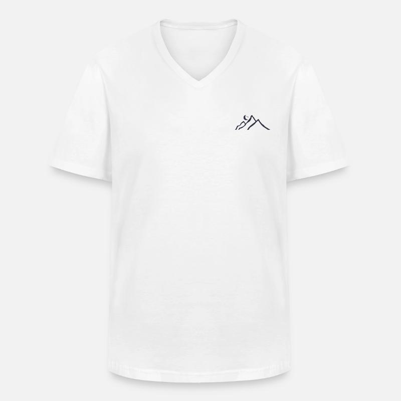 Bergrelief - Männer-T-Shirt mit V-Ausschnitt - Weiß