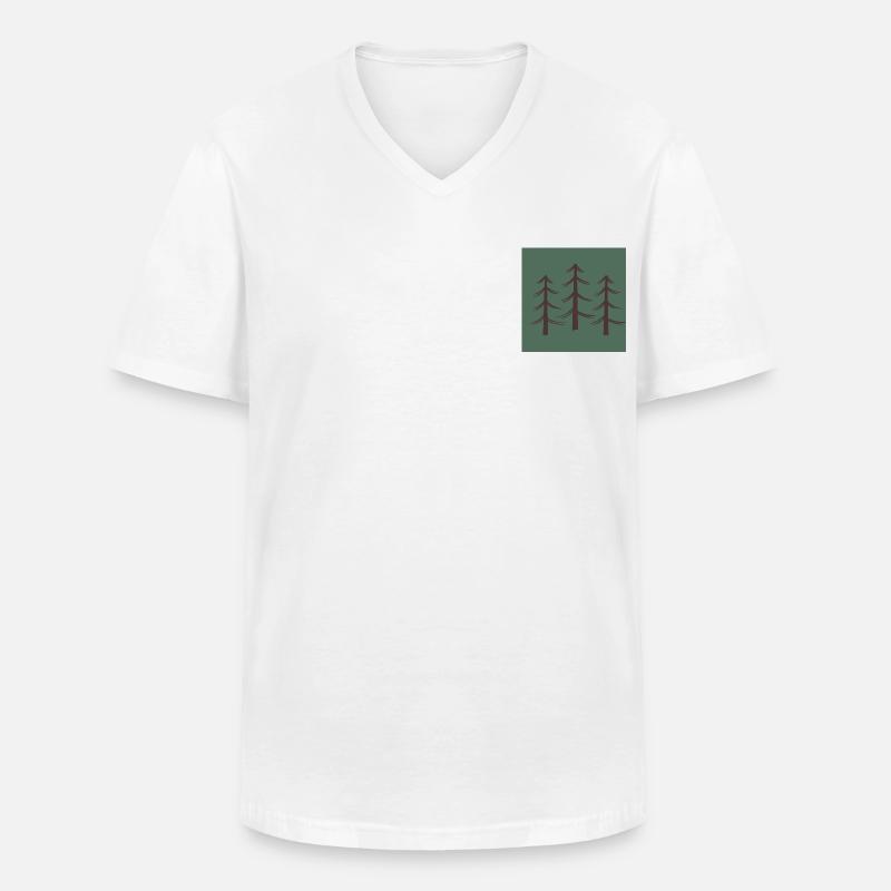 Bäume an der Brust - Männer-T-Shirt mit V-Ausschnitt - Weiß