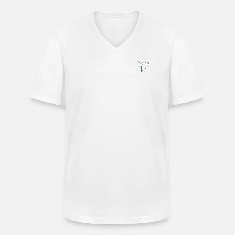 HEY Digga - Männer-T-Shirt mit V-Ausschnitt - Weiß