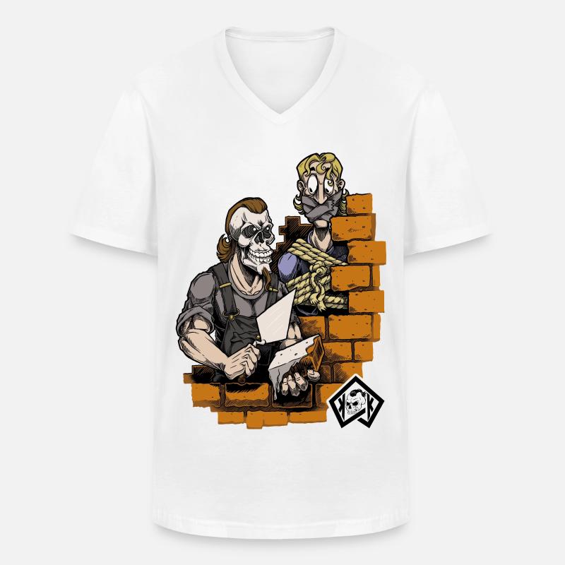 Bricklayer, master mason, craftsman, construction technician - Men's V-Neck T-Shirt - white