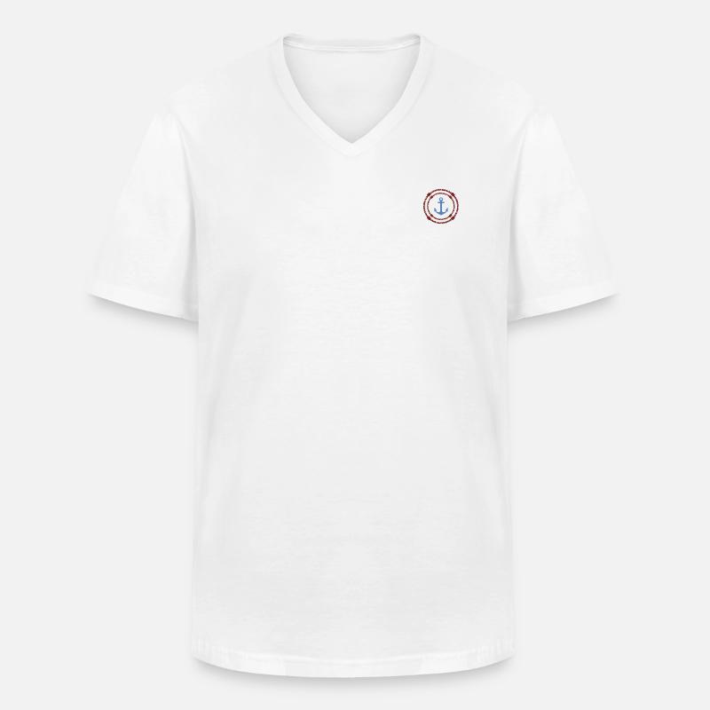 Anker im Knoten - Männer-T-Shirt mit V-Ausschnitt - Weiß