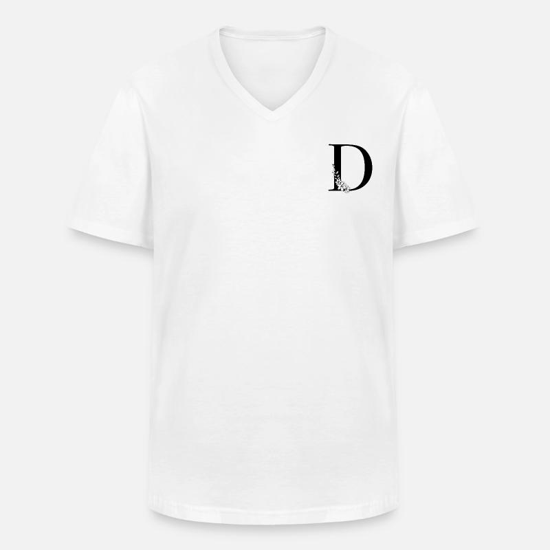 Buchstabe D - Männer-T-Shirt mit V-Ausschnitt - Weiß