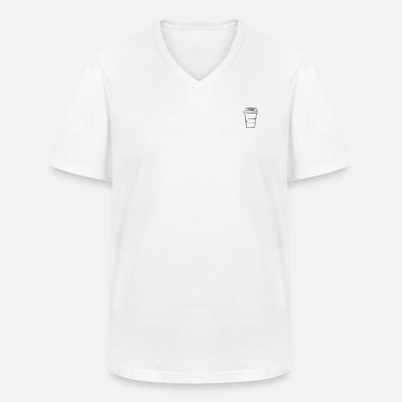 Coffee to go. - Männer-T-Shirt mit V-Ausschnitt - Weiß