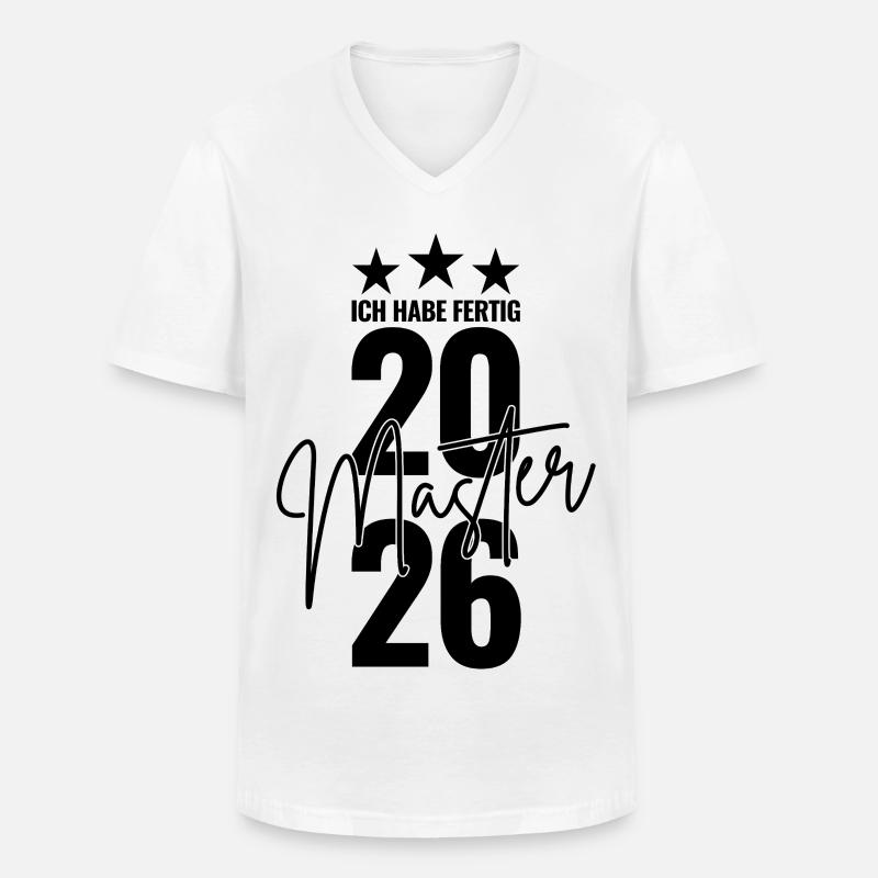 Master 2026 Ich habe fertig - Männer-T-Shirt mit V-Ausschnitt - Weiß