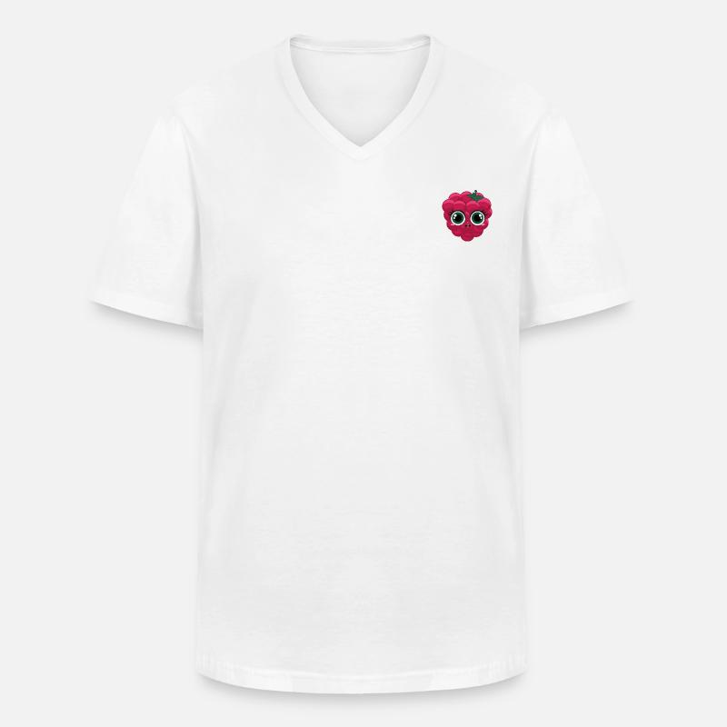 Ruby Raspberry - Men's V-Neck T-Shirt - white