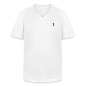 Weinglas - Männer-T-Shirt mit V-Ausschnitt - Weiß - Vorne - AI Model Male 185 light (185cm)