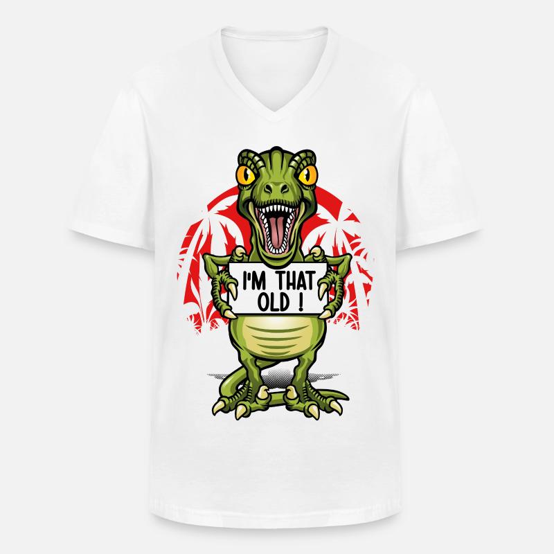 Ich bin ein alter Dinosaurier - Männer-T-Shirt mit V-Ausschnitt - Weiß