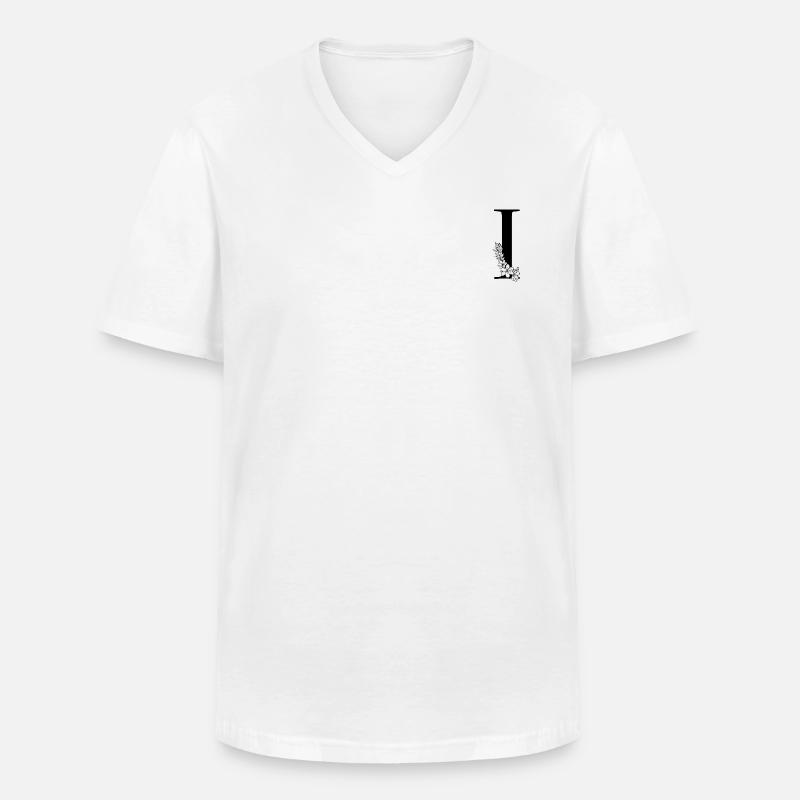 Buchstabe I - Männer-T-Shirt mit V-Ausschnitt - Weiß
