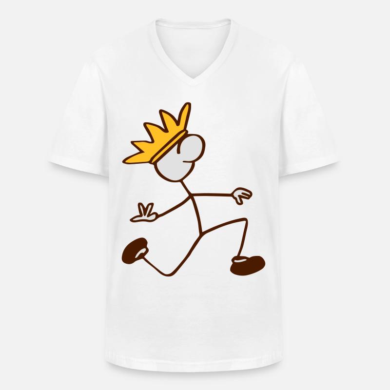 Strichmännchen - Männer-T-Shirt mit V-Ausschnitt - Weiß