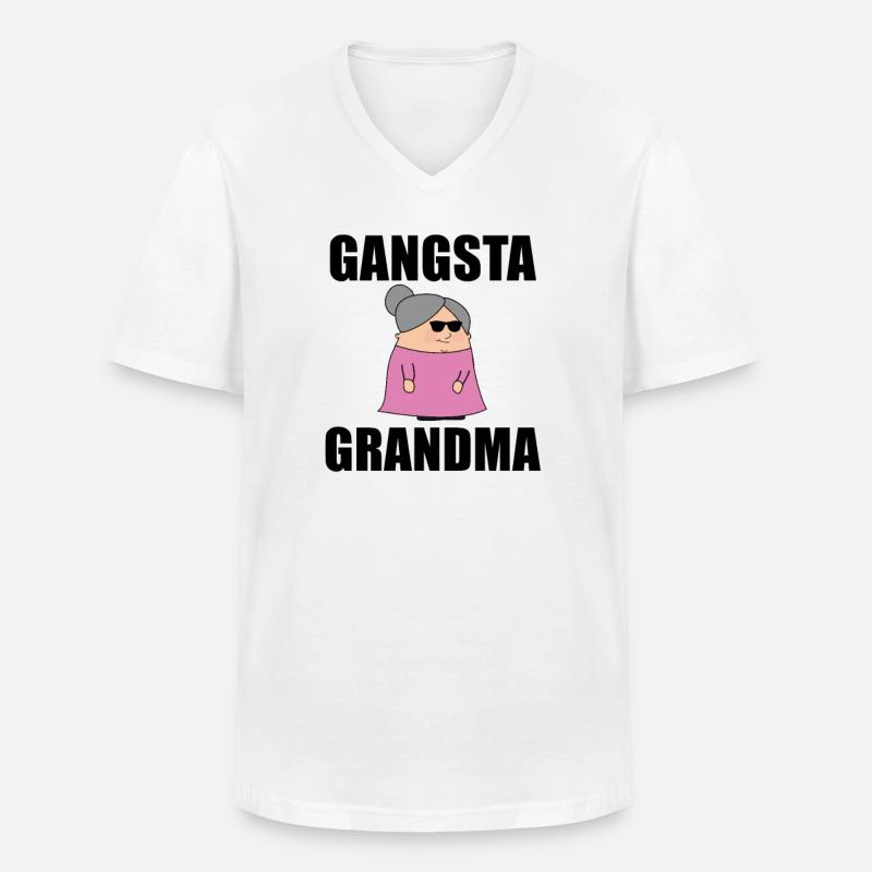 Gangster Oma Geschenk - Männer-T-Shirt mit V-Ausschnitt - Weiß