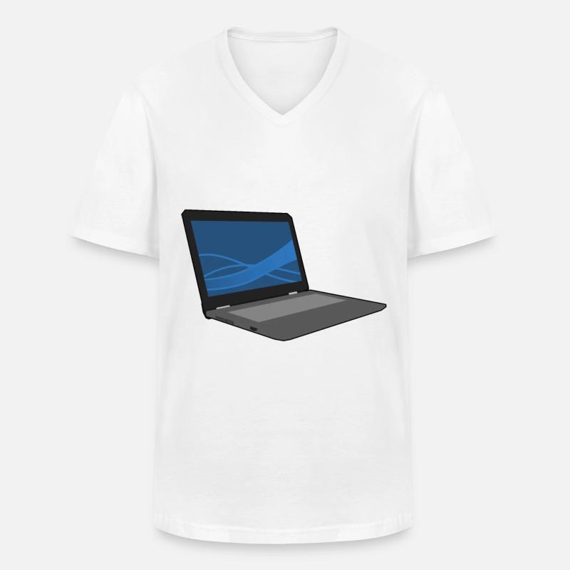 Laptop computer keyboard PC notebook gift idea - Men's V-Neck T-Shirt - white