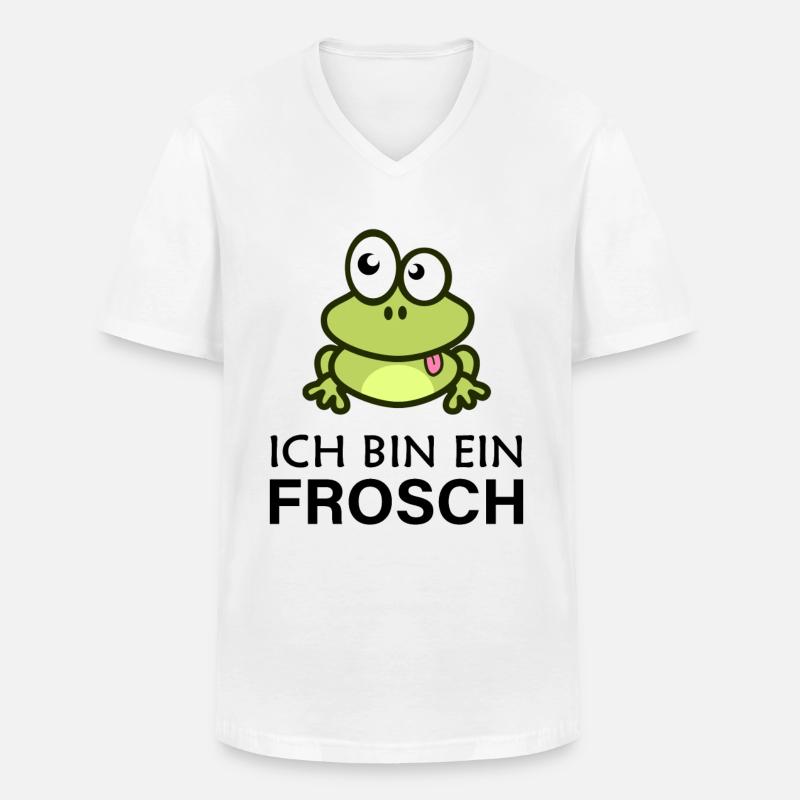 Ich bin ein Frosch - Männer-T-Shirt mit V-Ausschnitt - Weiß