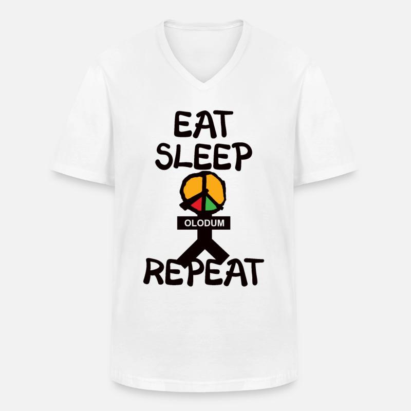 eat sleep olodum repeat - Männer-T-Shirt mit V-Ausschnitt - Weiß
