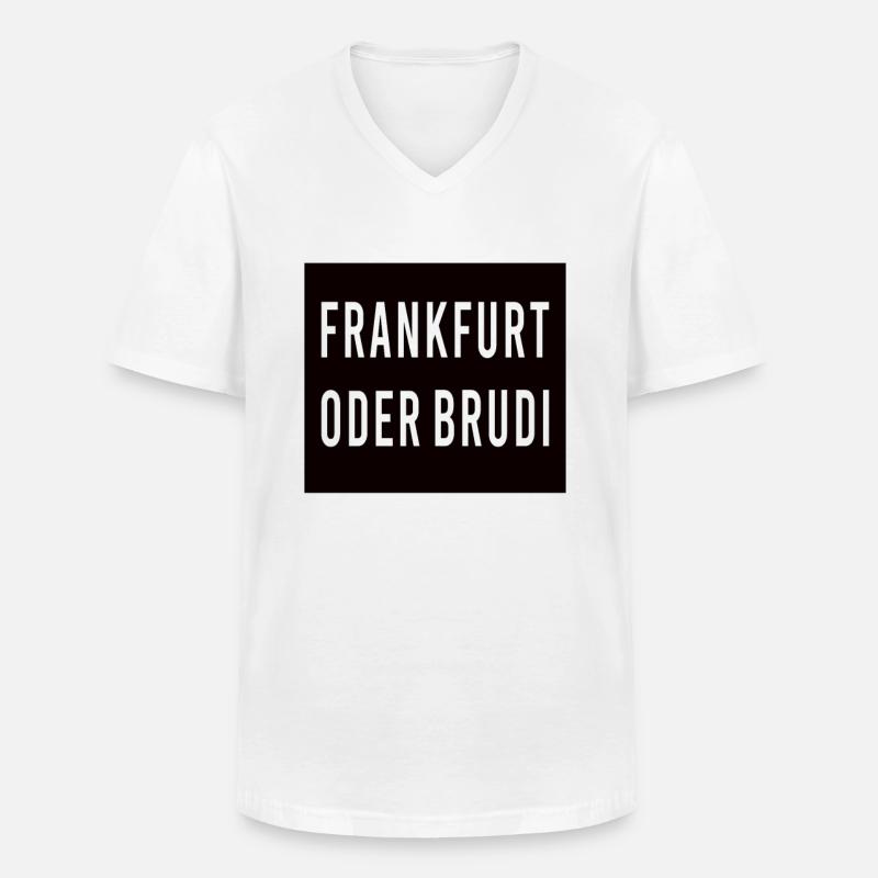 Frankfurt Oder Brudi - Männer-T-Shirt mit V-Ausschnitt - Weiß