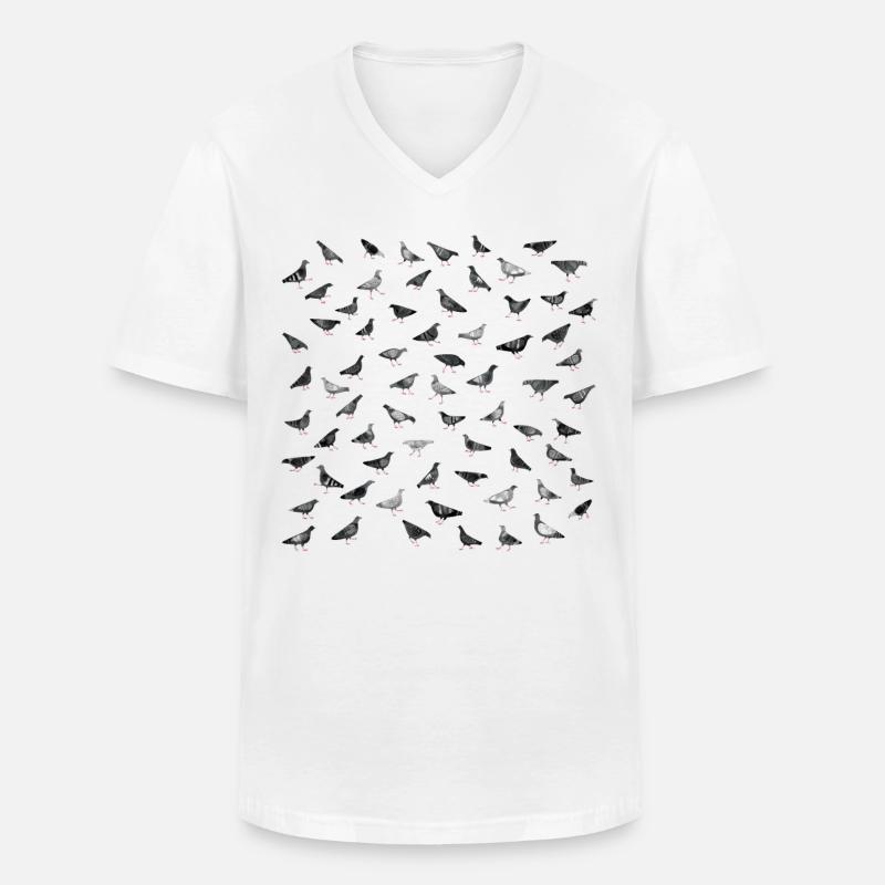 Pigeons Doing Pigeon Things - Männer-T-Shirt mit V-Ausschnitt - Weiß